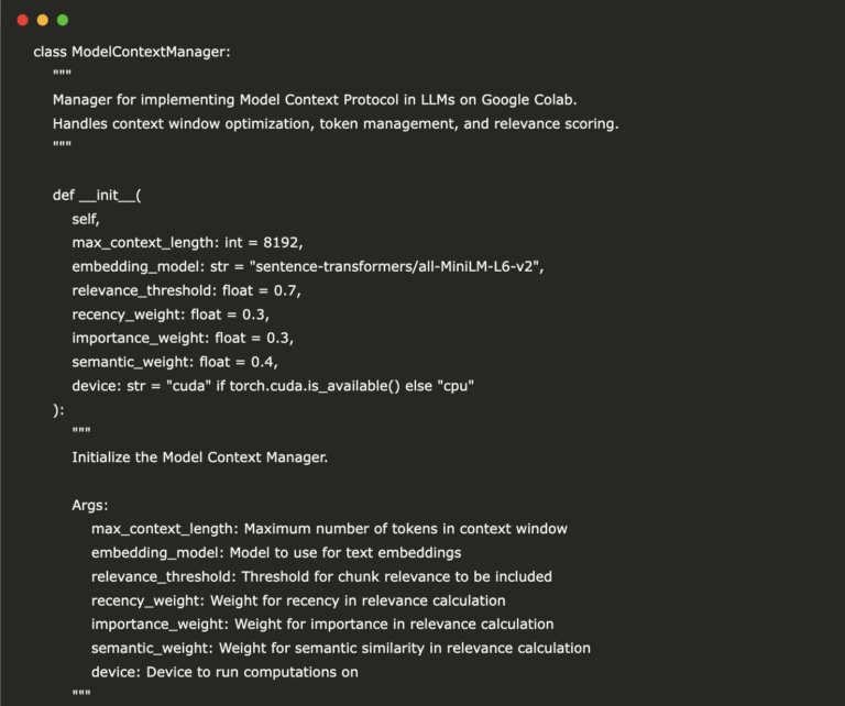A Coding Tutorial of Model Context Protocol Focusing on Semantic Chunking, Dynamic Token Management, and Context Relevance Scoring for Efficient LLM Interactions